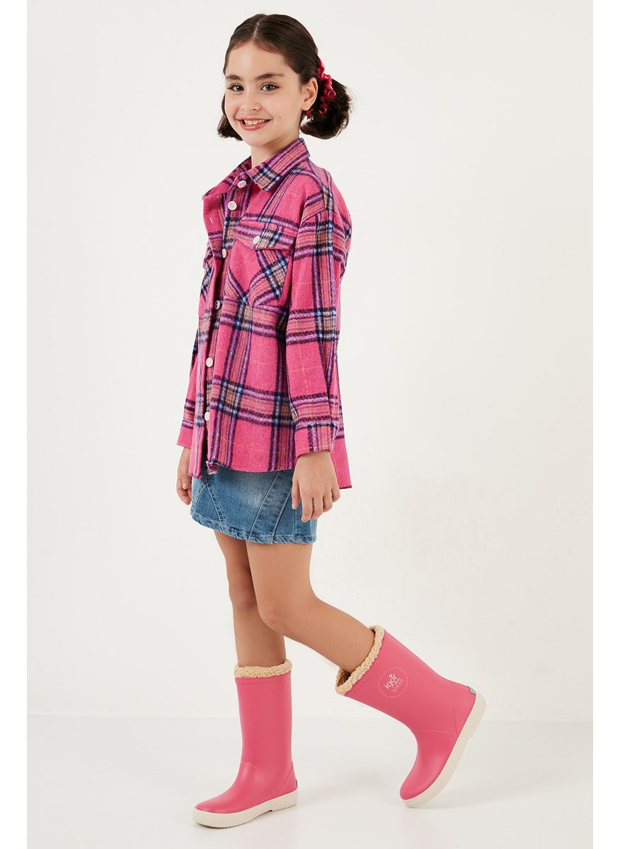 Plaid Cotton Double Pocket Winter Lumberjack Girl Shirt CF24W81783