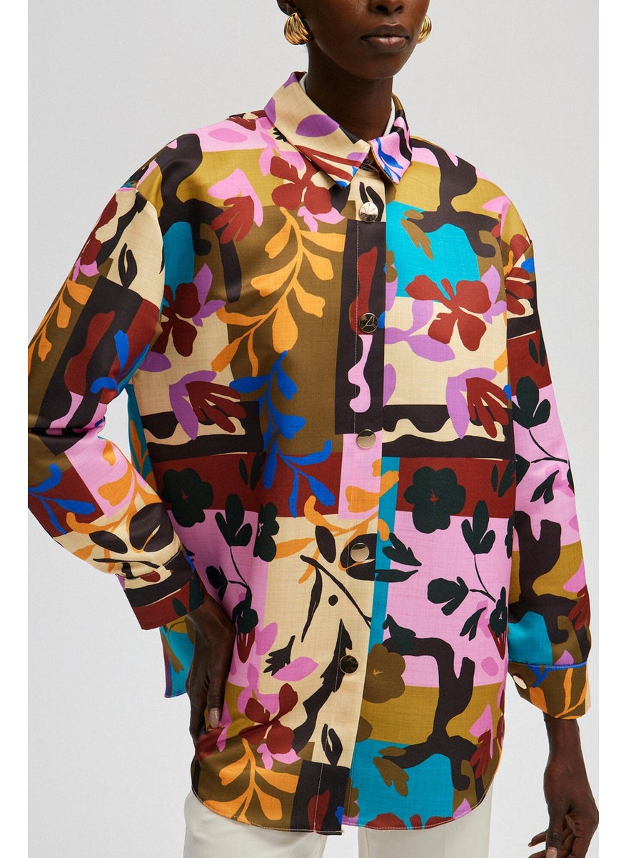 Patterned Satin Jacket