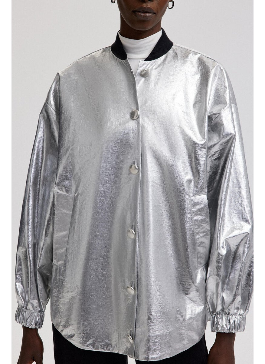 Metallic Bomber Jacket