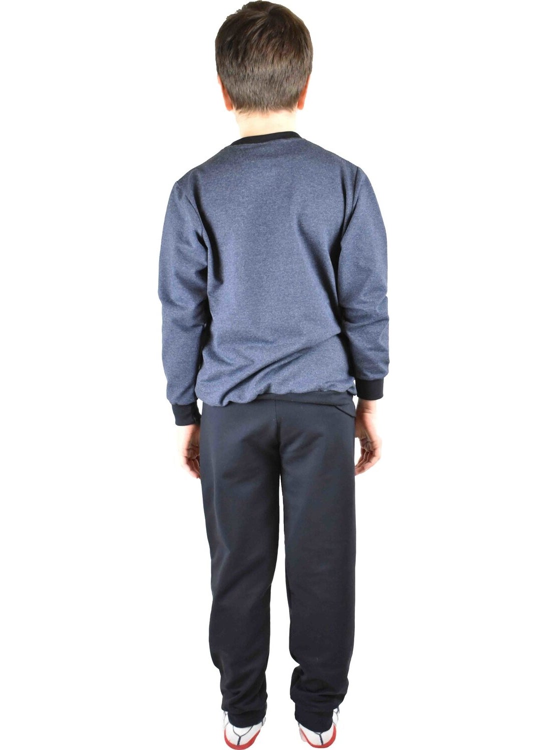 Men's Waiter Printed Blue Cotton Tracksuit Set