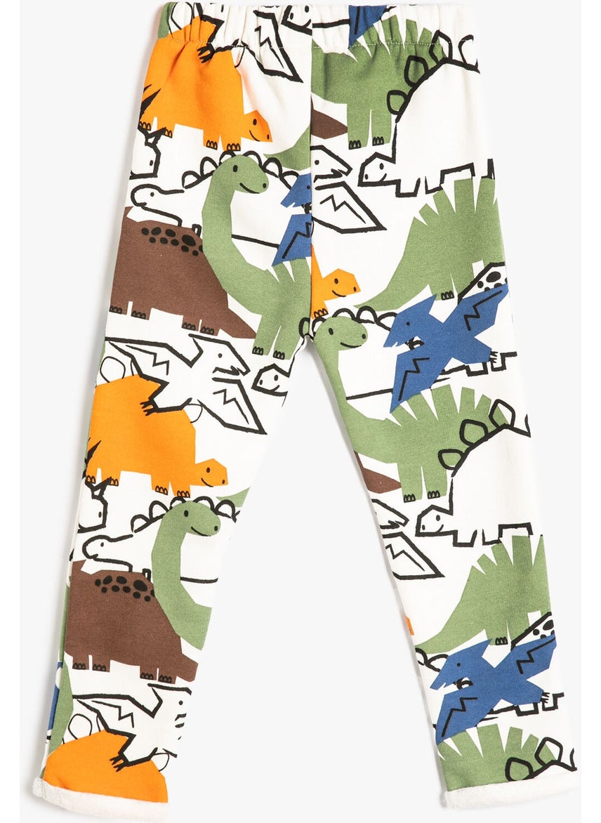 Dinosaur Sweatpants with Pocket Tie Waist Drape