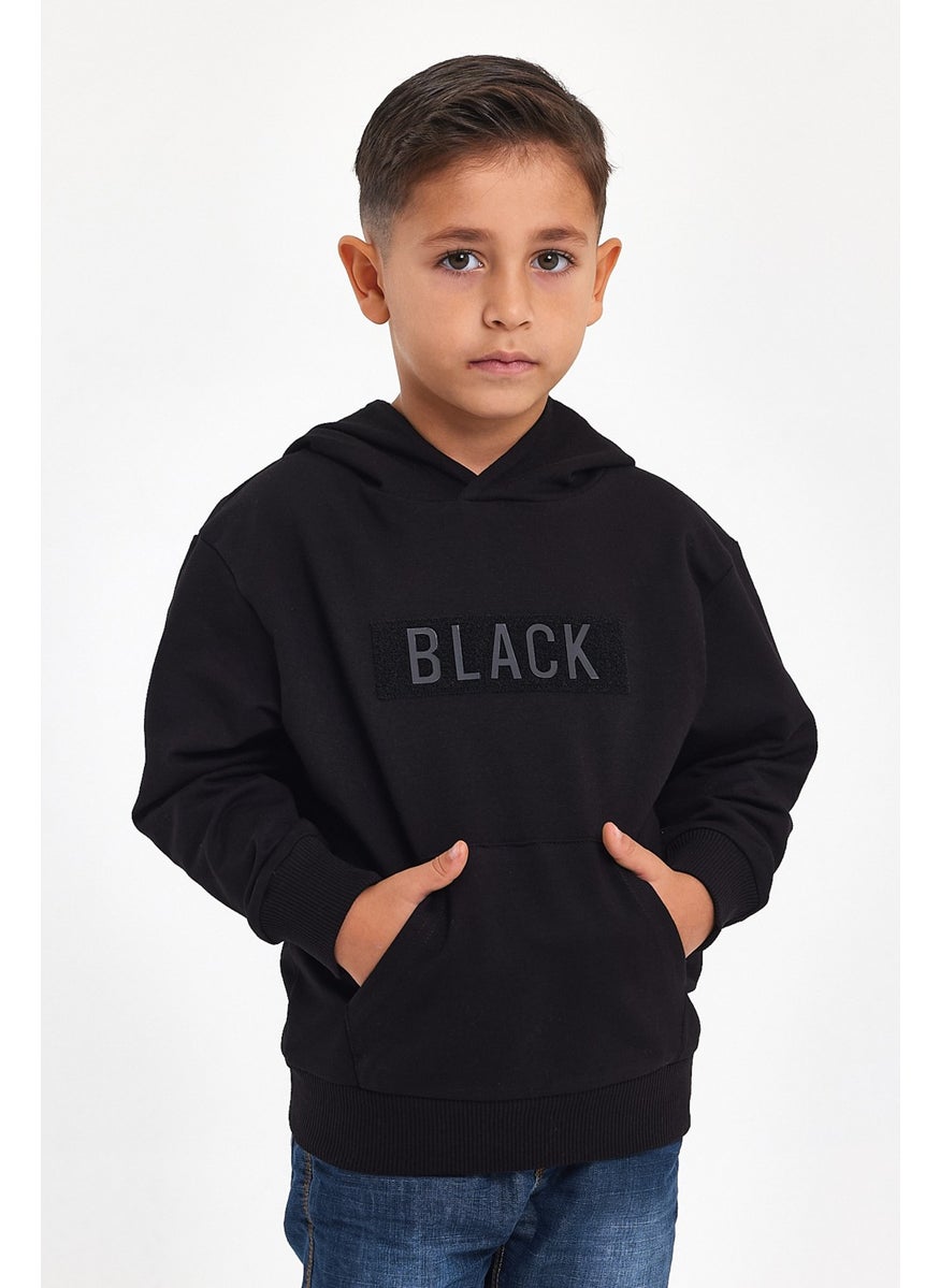 3D Printed Cotton Winter Black Hoodie Children's Black Men's Unisex Oversize Sweatshirt Hoodie