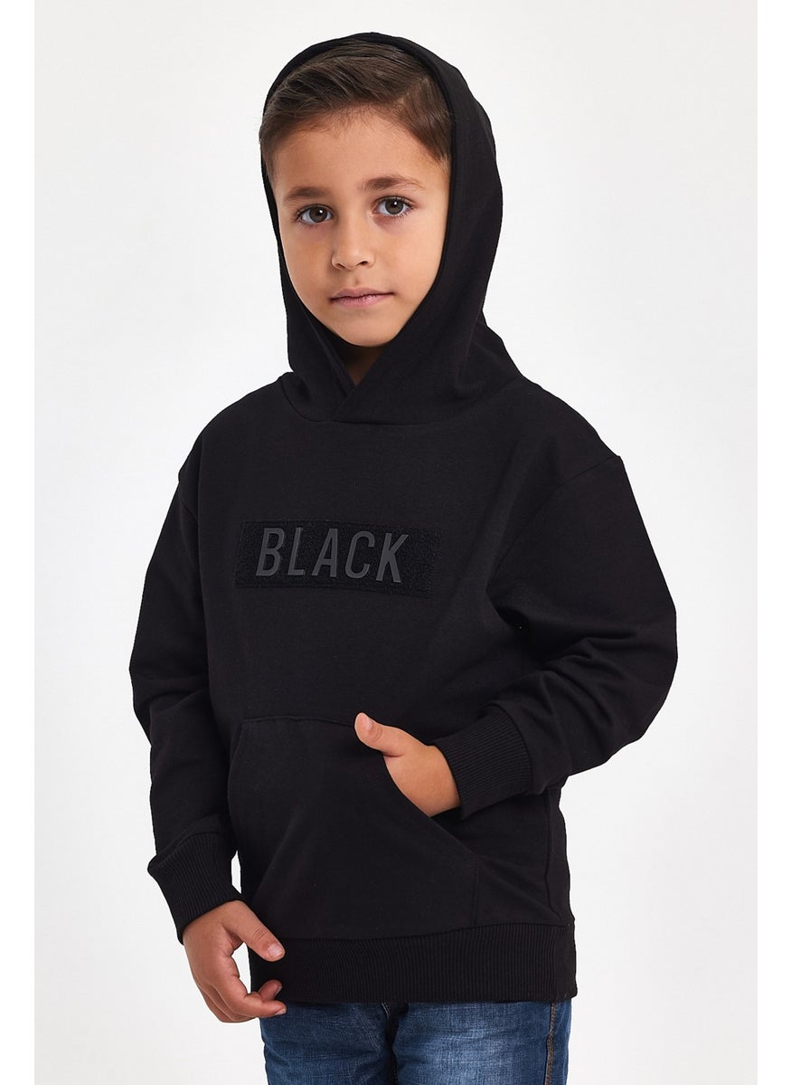 3D Printed Cotton Winter Black Hoodie Children's Black Men's Unisex Oversize Sweatshirt Hoodie