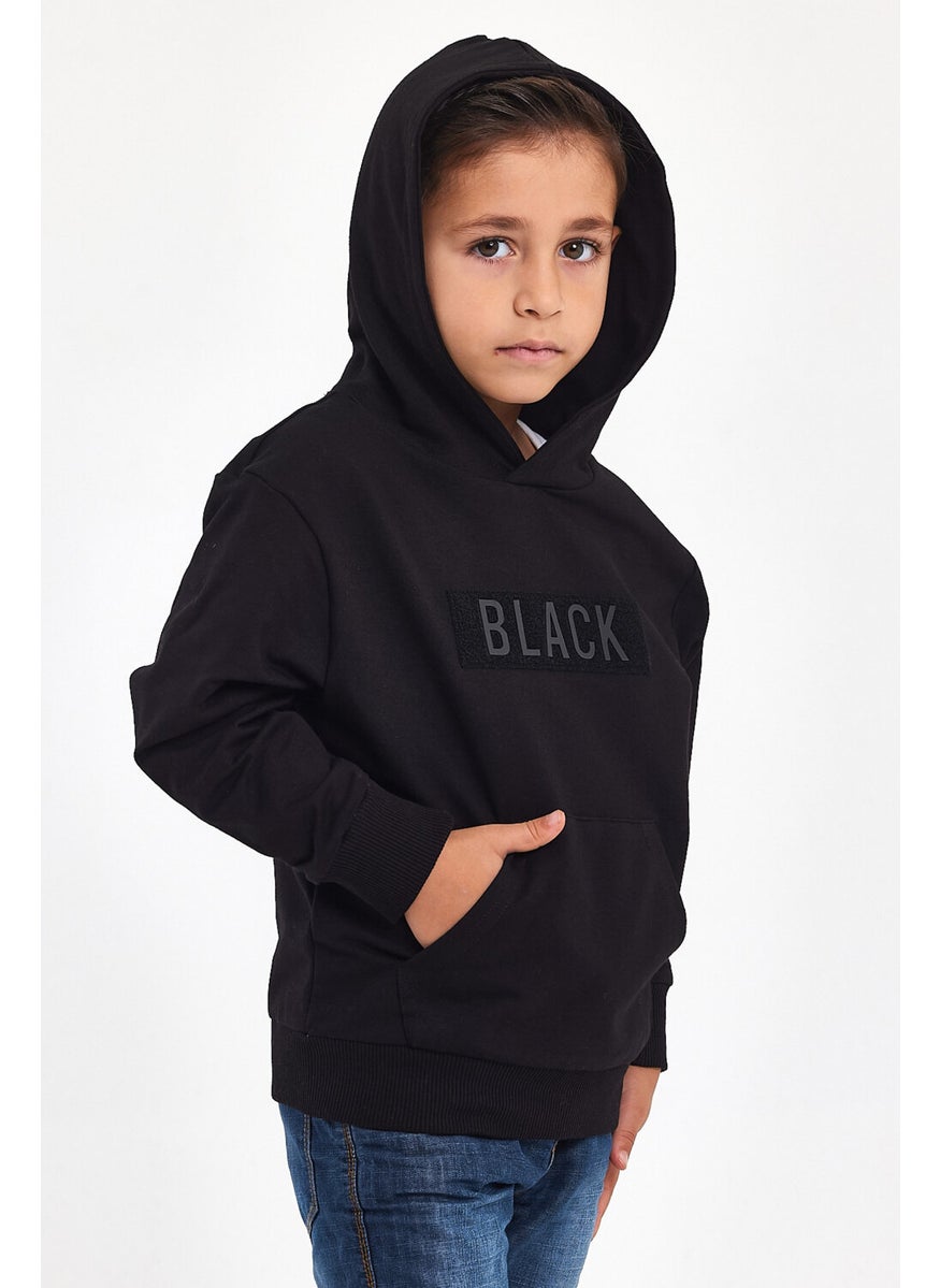 3D Printed Cotton Winter Black Hoodie Children's Black Men's Unisex Oversize Sweatshirt Hoodie