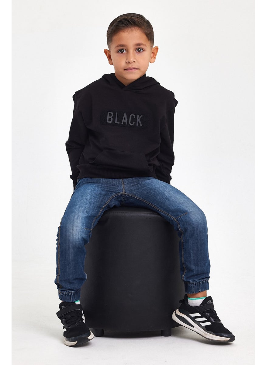 3D Printed Cotton Winter Black Hoodie Children's Black Men's Unisex Oversize Sweatshirt Hoodie