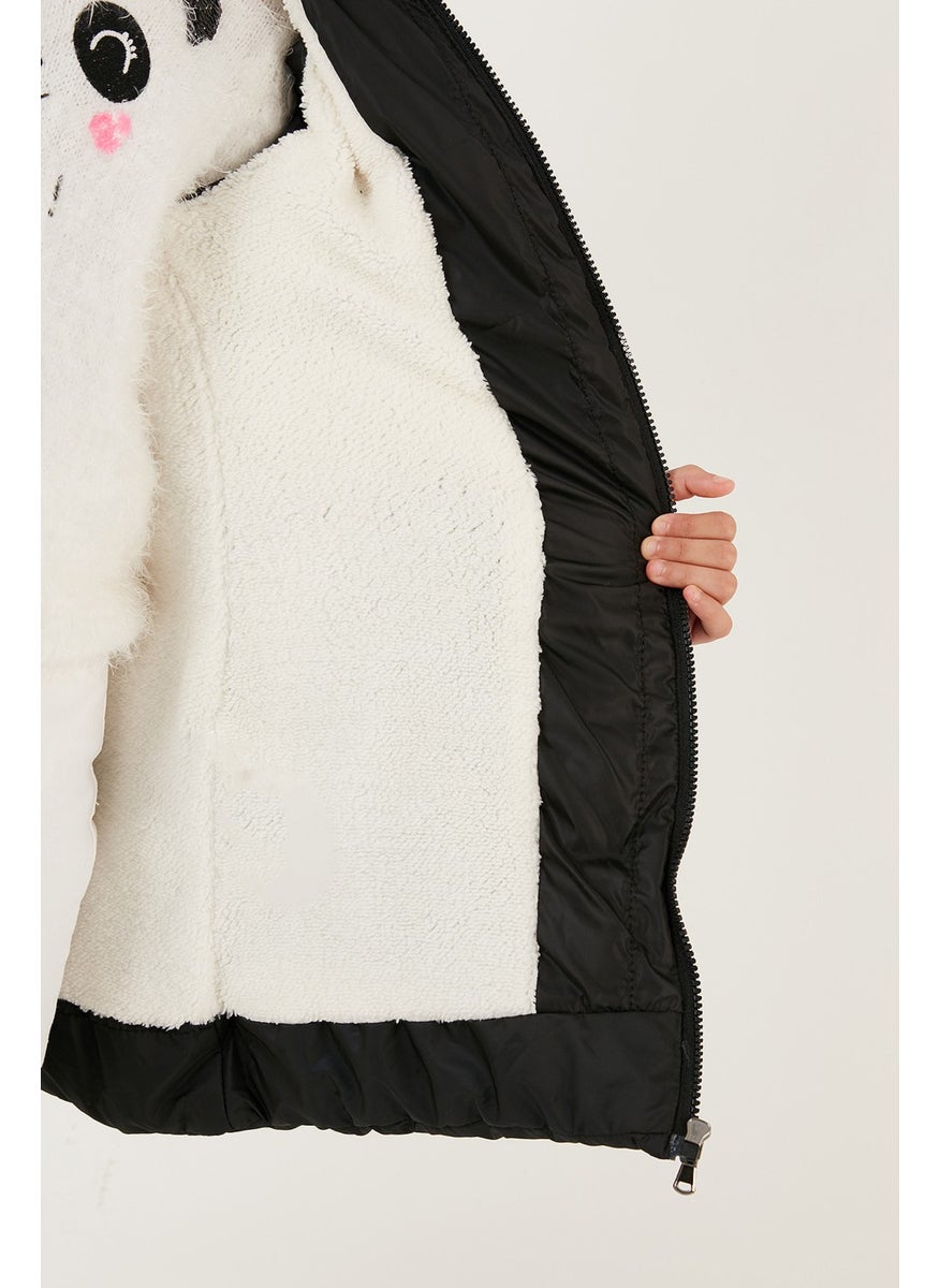 Plush Lined Removable Hooded Water Resistant Coat Girls' Coat 5761910