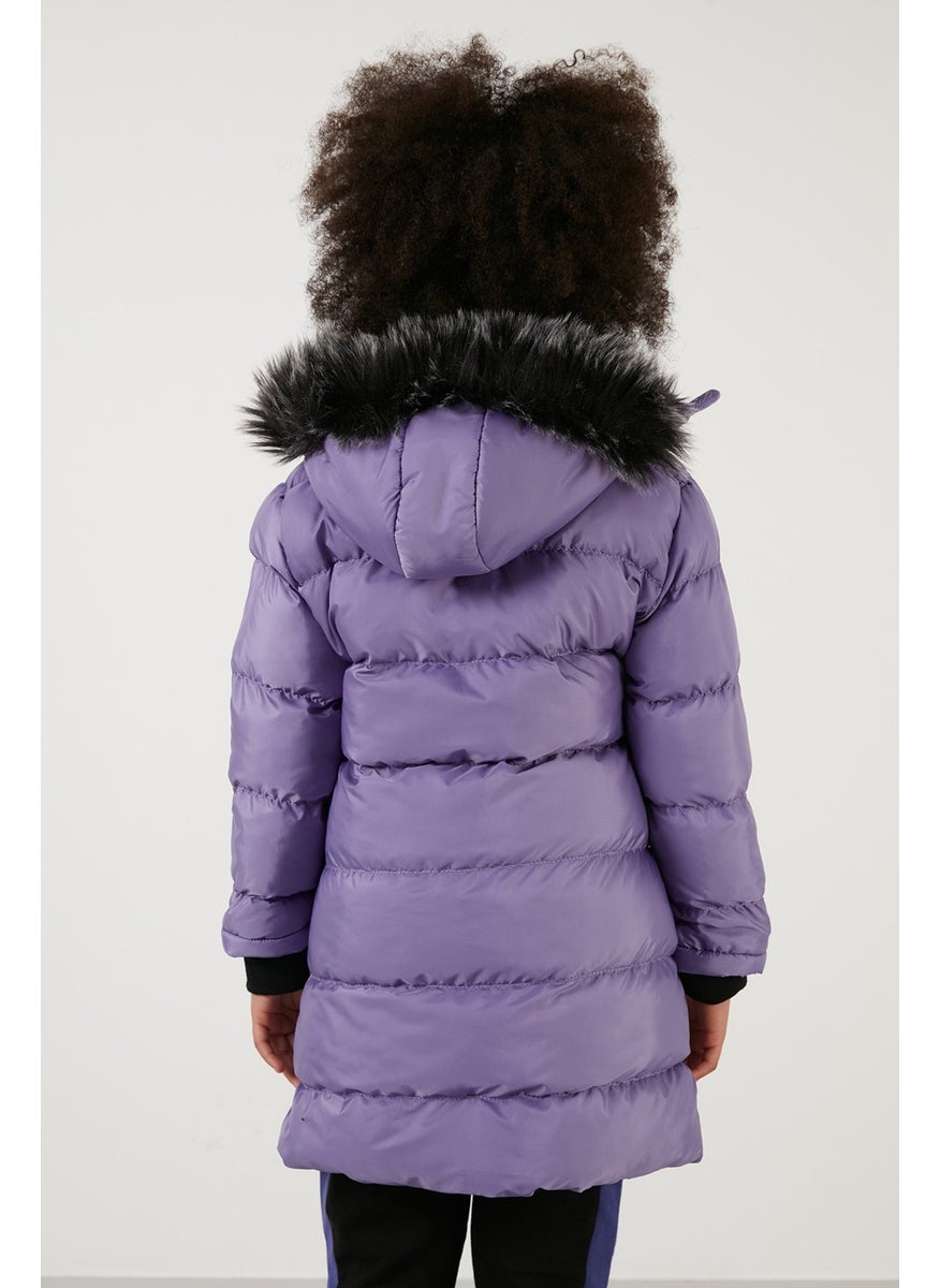 Side Faux Fur Hooded Puffer Coat Girls' COAT 5765020K