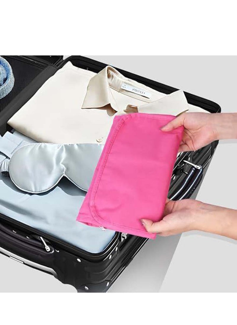 Waterproof Spacious Portable Travel Storage Bags Multiple Pockets Large Capacity Folding Toiletry Bags Organizer Outdoor/Home Makeup Cosmetic Bags with Flexible Hanging Hook (Pink)