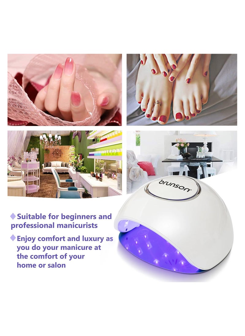 UV Light for Gel Nail Polish Brunson Portable Alpha 2.0 UV LED Nail Lamp 54W with 5 Timer Settings and 36 UV LED Lights Easy and Fast Curing Nail Dryer for Acrylic Nails and Gel Polish with Auto Sensor and LCD Display