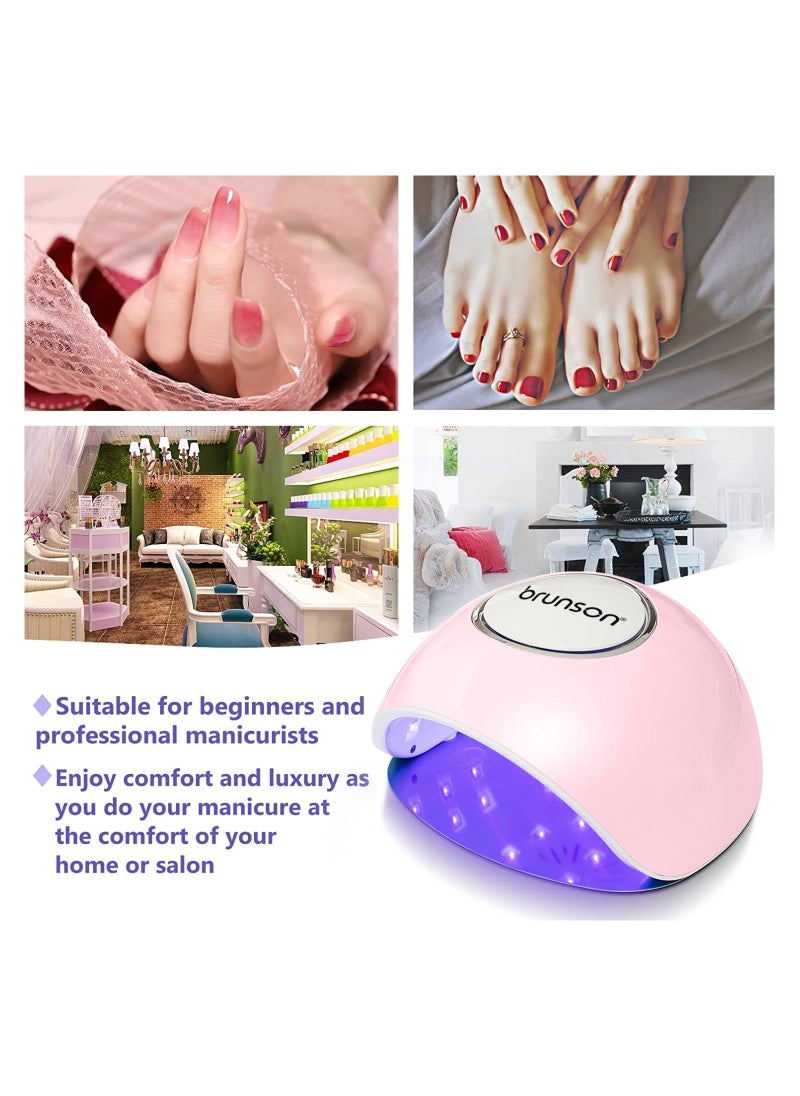 UV Light for Gel Nail Polish Brunson Wired Alpha 2.0 UV LED Nail Lamp 54W with 5 Timer Settings and 36 UV LED Lights Easy and Fast Curing Nail Dryer for Acrylic Nails and Gel Polish with Auto Sensor and LCD Display