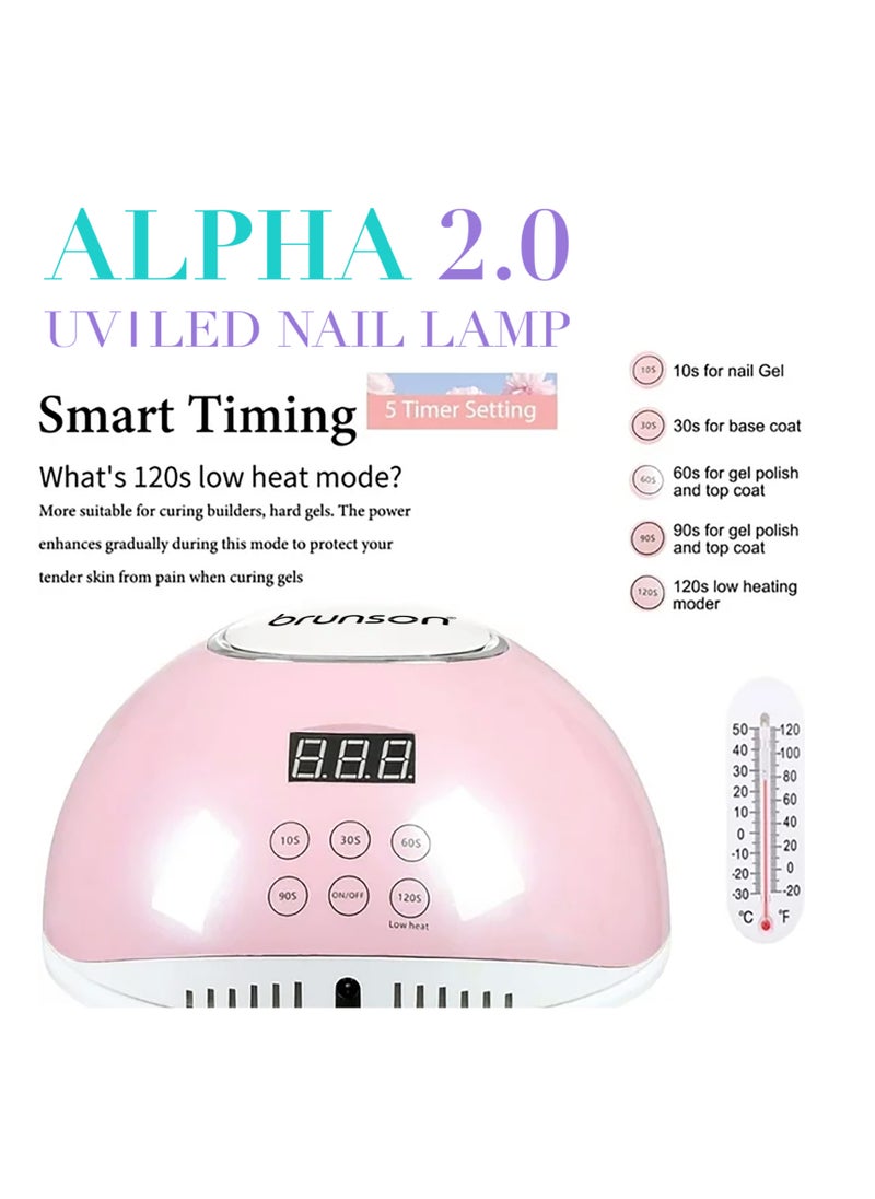 UV Light for Gel Nail Polish Brunson Wired Alpha 2.0 UV LED Nail Lamp 54W with 5 Timer Settings and 36 UV LED Lights Easy and Fast Curing Nail Dryer for Acrylic Nails and Gel Polish with Auto Sensor and LCD Display