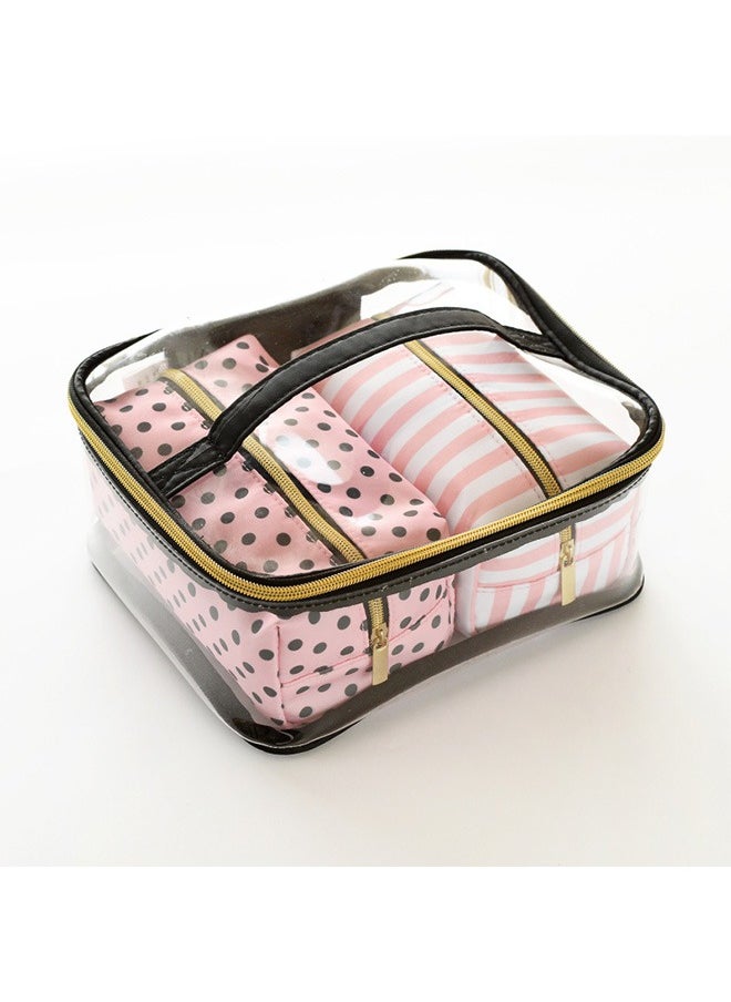 Four-Piece Portable Multifunctional Toiletry Bag Storage Bag, Portable Transparent Waterproof Cosmetic Bag With Large Capacity