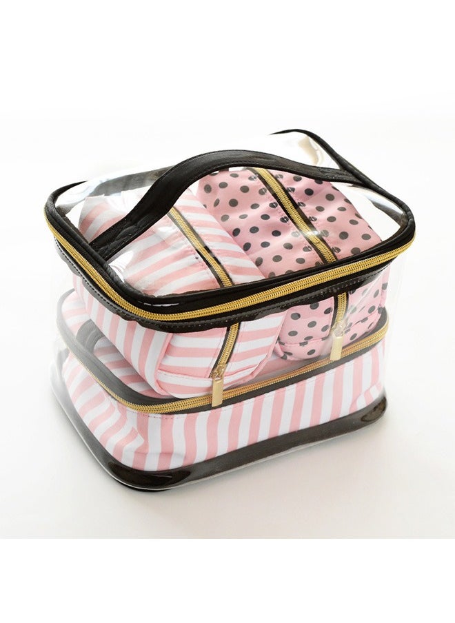 Four-Piece Portable Multifunctional Toiletry Bag Storage Bag, Portable Transparent Waterproof Cosmetic Bag With Large Capacity