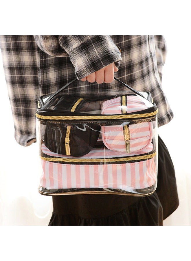 Four-Piece Portable Multifunctional Toiletry Bag Storage Bag, Portable Transparent Waterproof Cosmetic Bag With Large Capacity