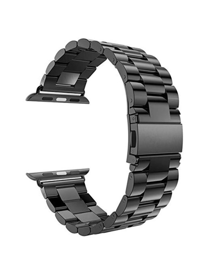 Stainless Steel Watch Band Chain Strap – Black, Compatible with 42/44/45/49 mm Watches