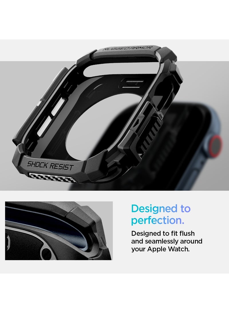 Rugged Armor for Apple Watch Series 10 (46mm) Case Cover Durable TPU (2024) - Matte Black