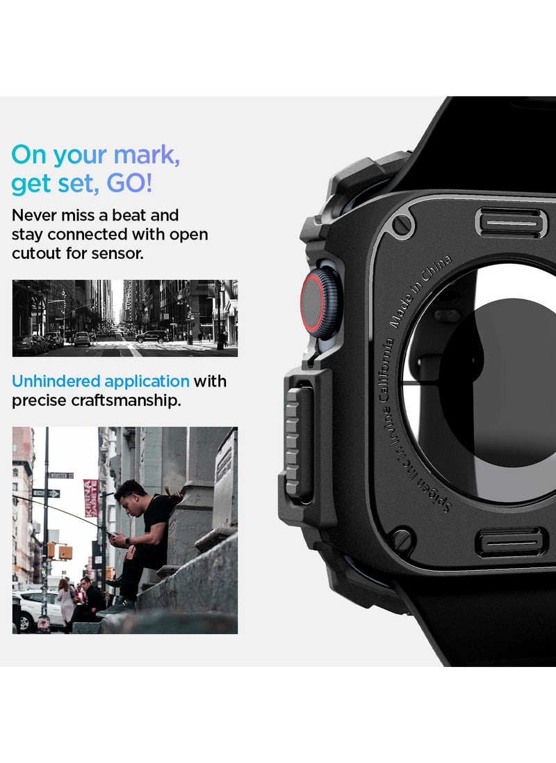 Rugged Armor for Apple Watch Series 10 (46mm) Case Cover Durable TPU (2024) - Matte Black