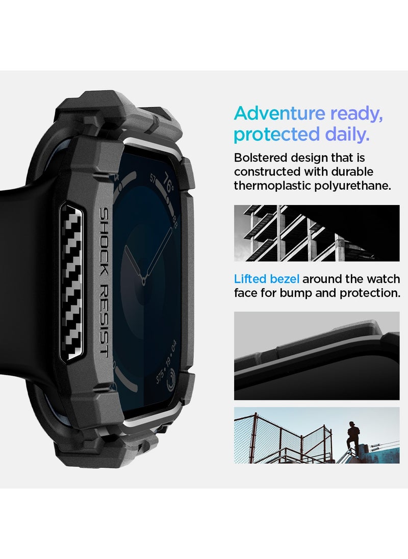 Rugged Armor for Apple Watch Series 10 (46mm) Case Cover Durable TPU (2024) - Matte Black