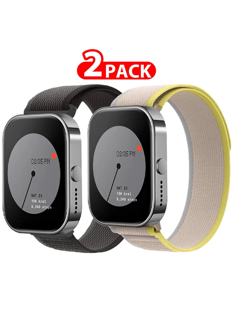 ( for Nothing Watch Pro ) 2 Pack, Trail Loop Band, Braided Elastic Weave Sport Strap, Nylon Sport Loop Bands for Men Women multicolour6