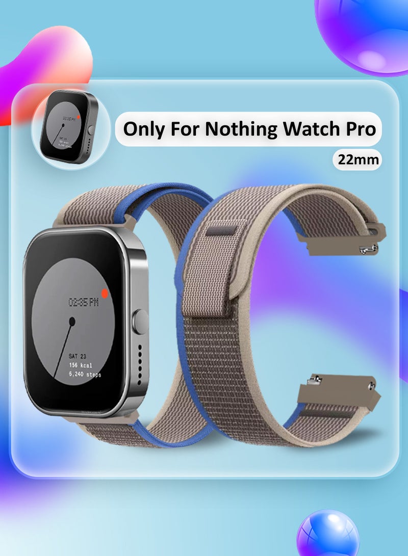 ( for Nothing Watch Pro ) Trail Loop Band, Braided Elastic Weave Sport Strap, Nylon Sport Loop Bands for Men Women Beige