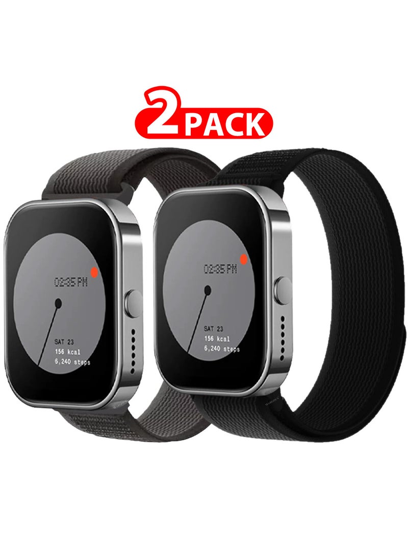 ( for Nothing Watch Pro ) 2 Pack, Trail Loop Band, Braided Elastic Weave Sport Strap, Nylon Sport Loop Bands for Men Women multicolour5