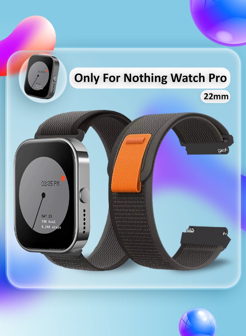 ( for Nothing Watch Pro ) Trail Loop Band, Braided Elastic Weave Sport Strap, Nylon Sport Loop Bands for Men Women Dark Grey