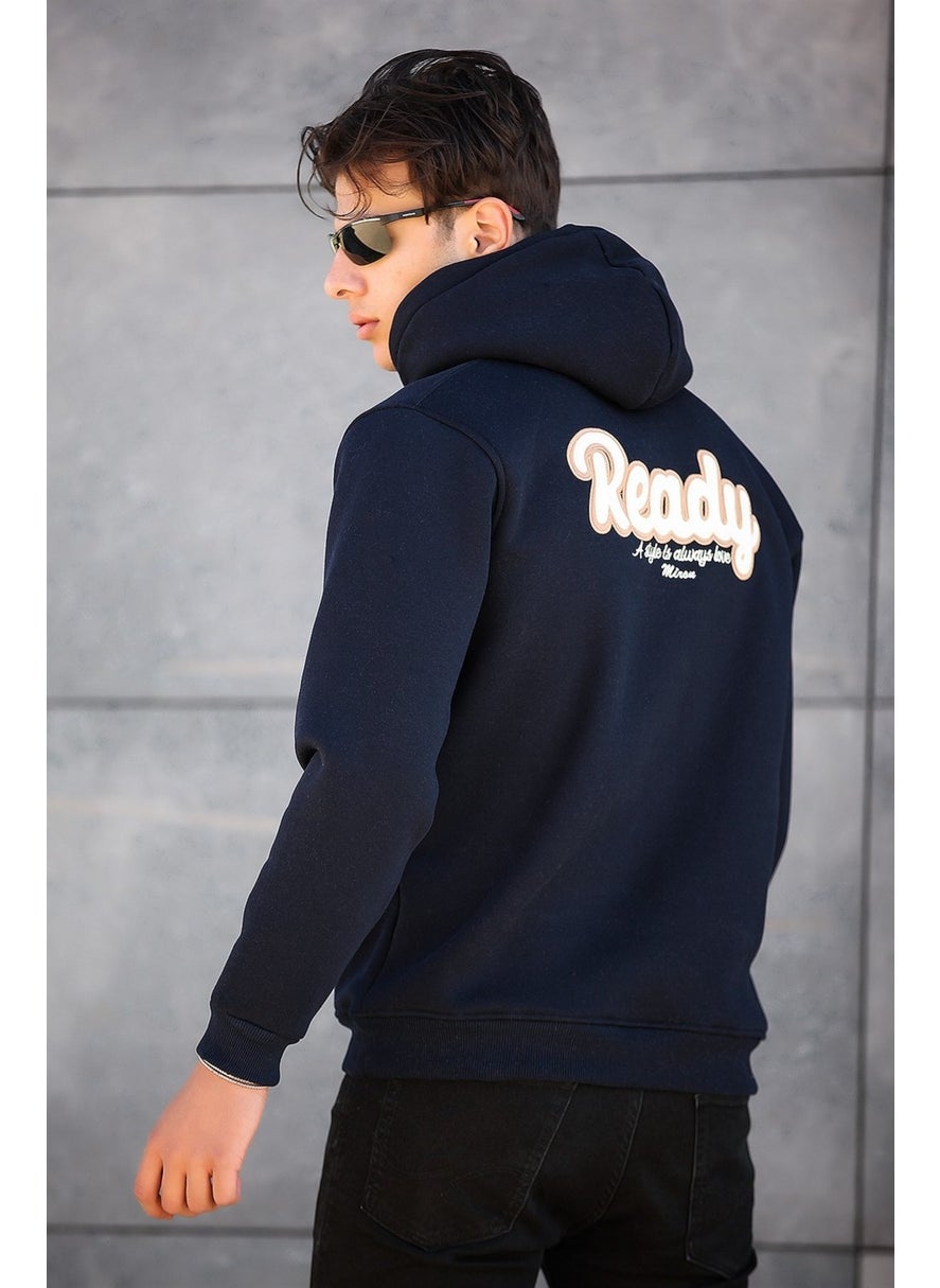 Ready Embroidered Sweatshirt Regular Fit-Navy Blue