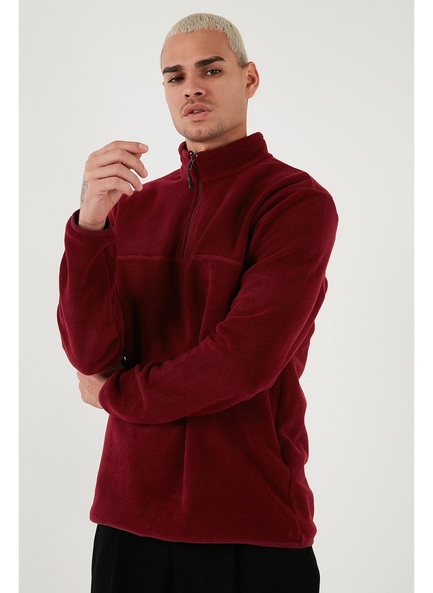 Regular Fit Anti-Pilling Non-Pilling Standing Collar Thick Winter Raised Polar Fleece Men's Polar 5896700