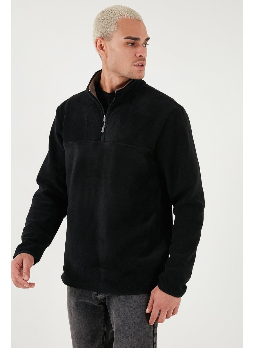 Regular Fit Anti-Pilling Non-Pilling Standing Collar Thick Winter Raised Polar Fleece Men's Polar 5896700