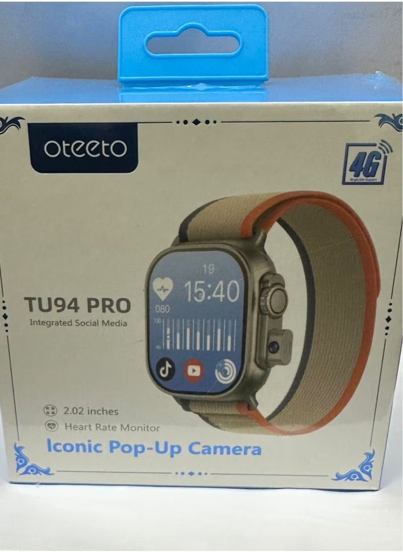 TU94 Pro 4G Android Smart Watch – Stylish Smartwatch with SIM Slot, Dual Straps, and Multi-Application Support for Men and Women