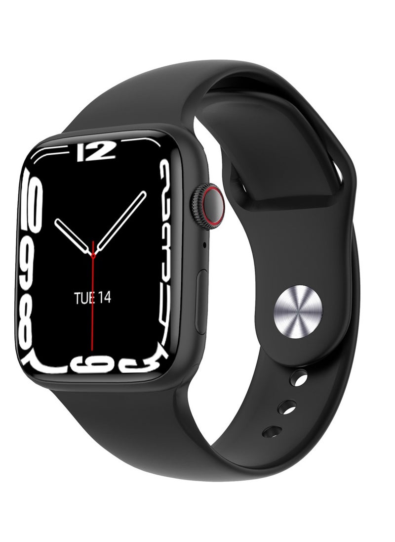 Modio MW09 Mini 36MM Smart Watch With 2 Pair Straps and Wireless Charger For Ladies and Girls Black