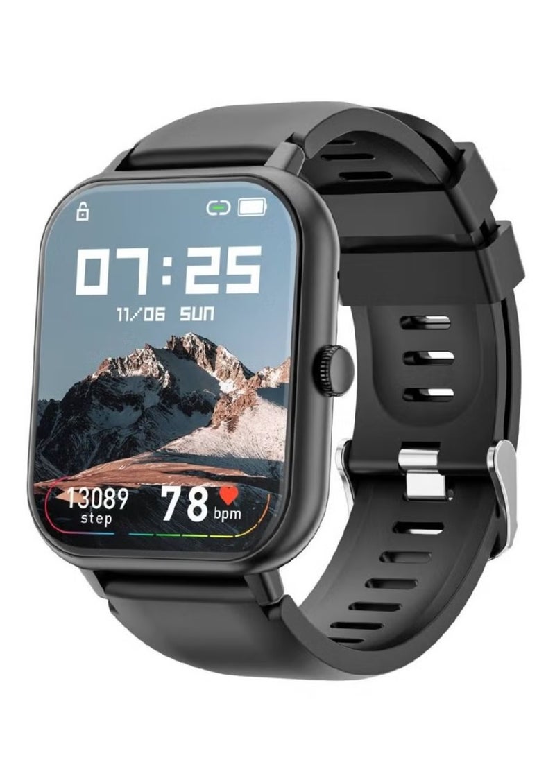 Ultra-Long Battery Life Heart Rate/Sleep IP67 Waterproof Smartwatch Sports Fitness Tracker - Black