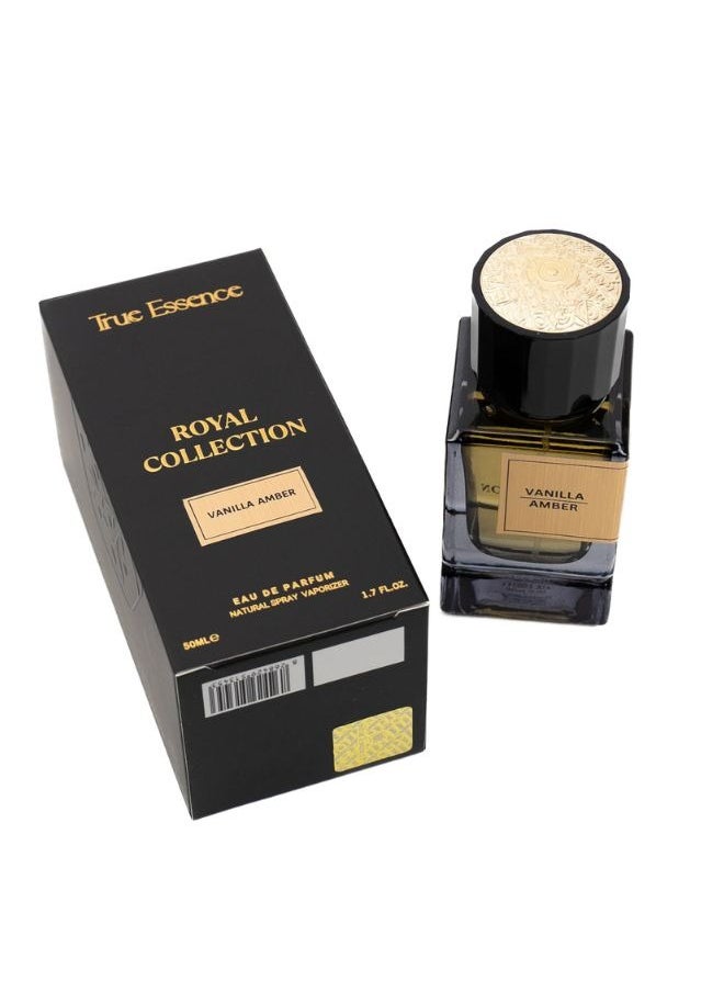 True Essence Vanilla Amber Royal Collection - Unisex Eau De Parfum Long-Lasting Perfume For Her and Him - 50ml 1.7 oz