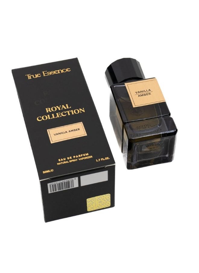 True Essence Vanilla Amber Royal Collection - Unisex Eau De Parfum Long-Lasting Perfume For Her and Him - 50ml 1.7 oz