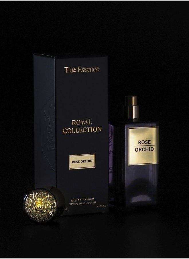 True Essence Rose Orchid - Royal Collection Unisex Eau De Parfum Long-Lasting Perfume For Her and Him Original Scent - 100ml 3.34 oz