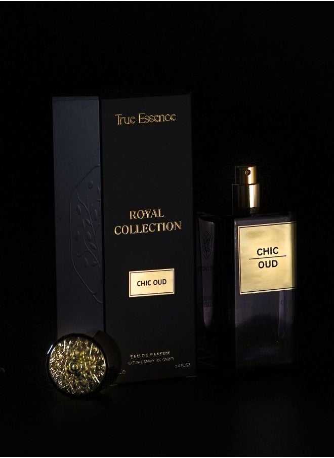 True Essence Chic Oud - Royal Collection Unisex Eau De Parfum Long-Lasting Perfume For Her and Him Original Scent - 100ml 3.34 oz