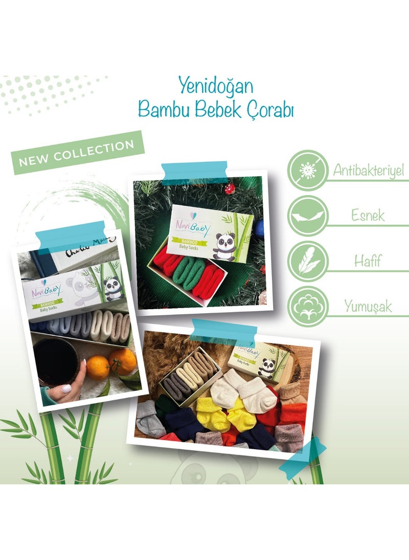 5-Piece Bamboo Newborn Baby Socks I Sweet I 0-6 Months