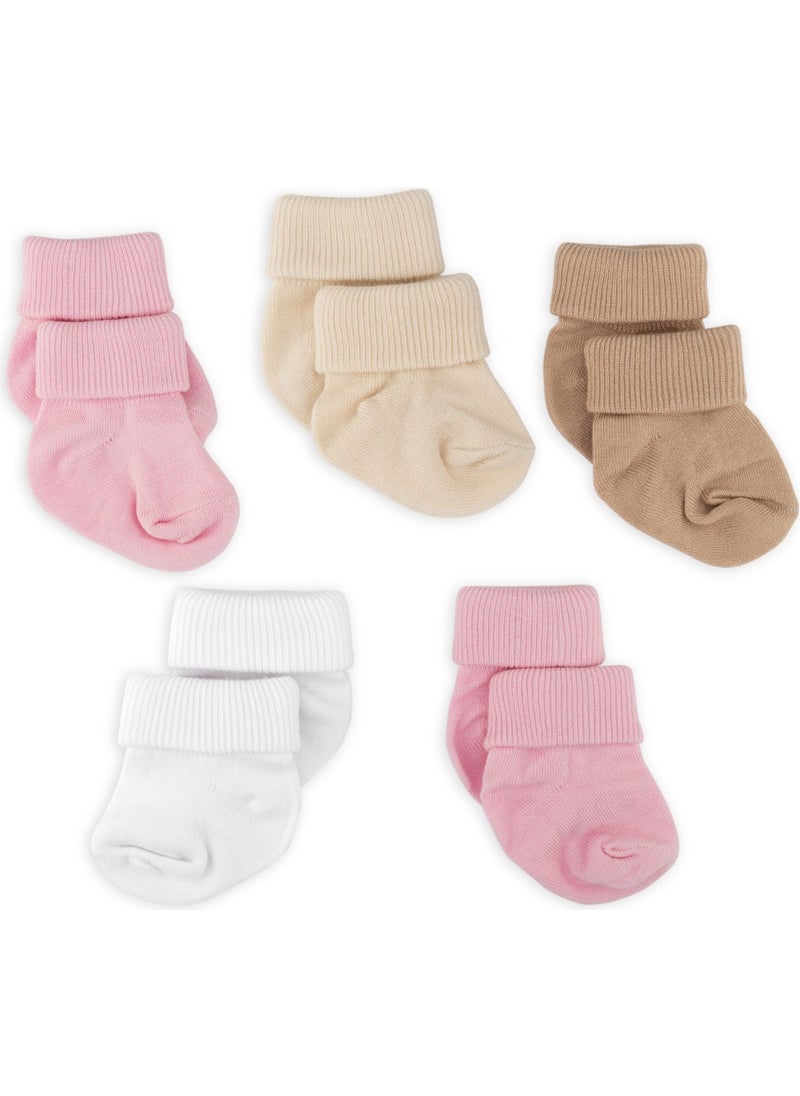 5-Piece Bamboo Newborn Baby Socks I Sweet I 0-6 Months