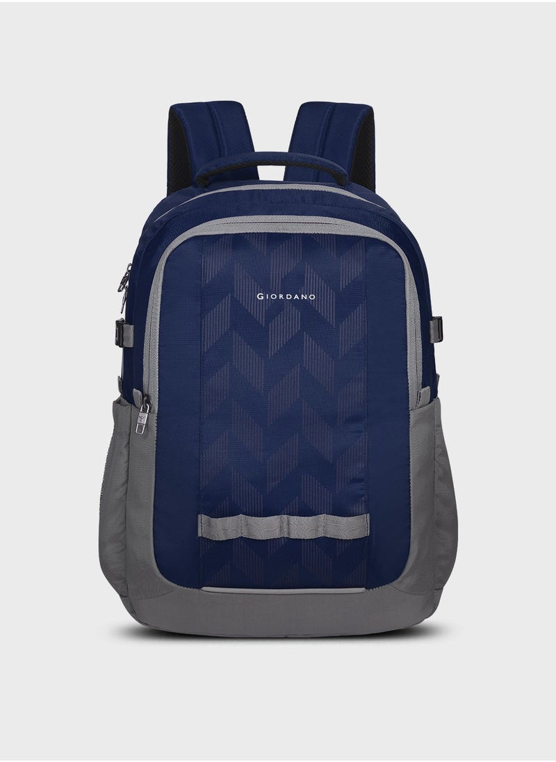 Giordano Orion 19-Inch Backpack – Blue and Grey with laptop compartment polyester backpack