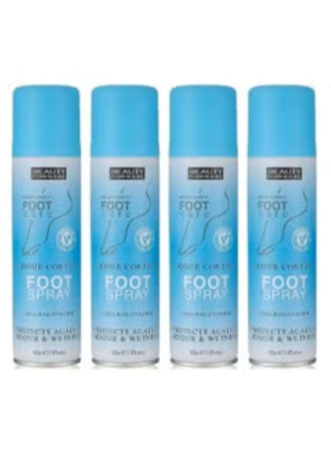 Beauty Formulas Odour Control Foot Spray 150ml - Pack of 4