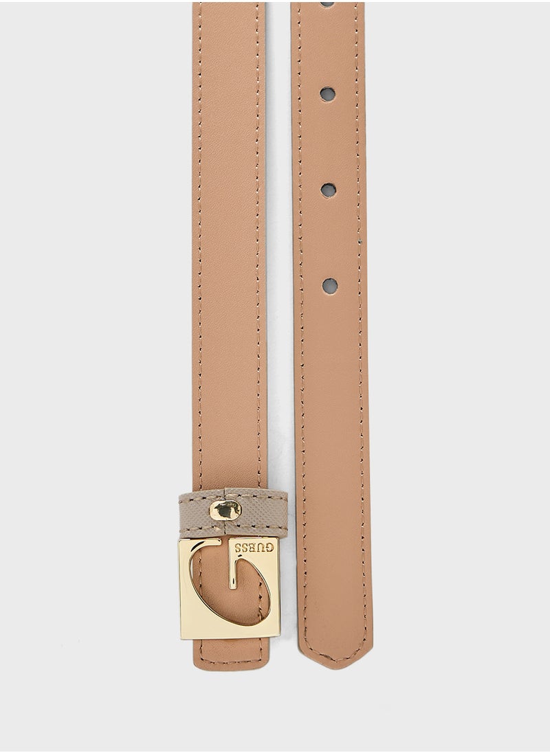 Logo Detailed None Allocated Hole  Belt