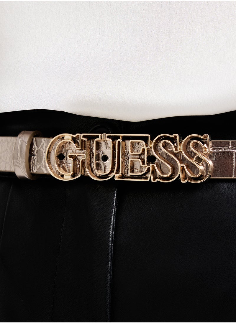 Logo Detailed Allocated Hole  Belt