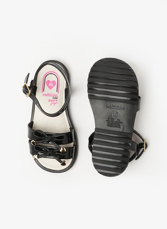 MOLEKINHA Sandals with Back strap For Girls, Black