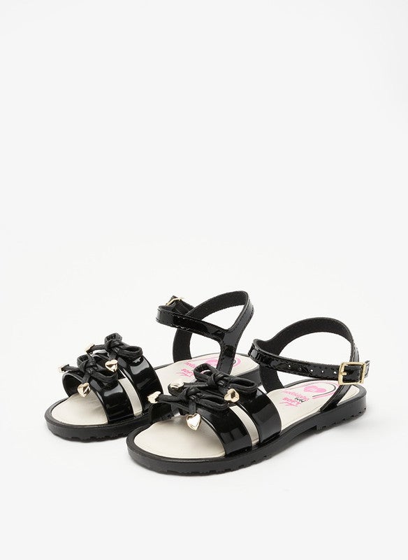 MOLEKINHA Sandals with Back strap For Girls, Black