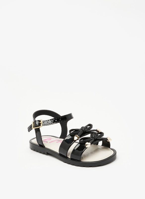 MOLEKINHA Sandals with Back strap For Girls, Black