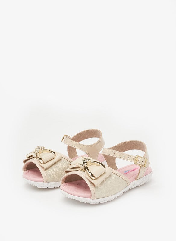 MOLEKINHA Sandals with Back strap For Girls, Beige