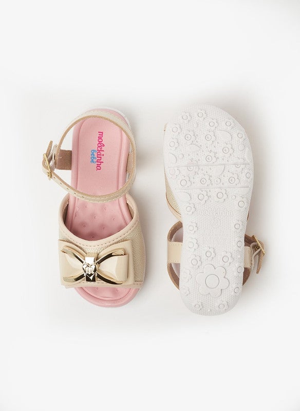 MOLEKINHA Sandals with Back strap For Girls, Beige