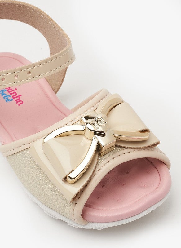 MOLEKINHA Sandals with Back strap For Girls, Beige