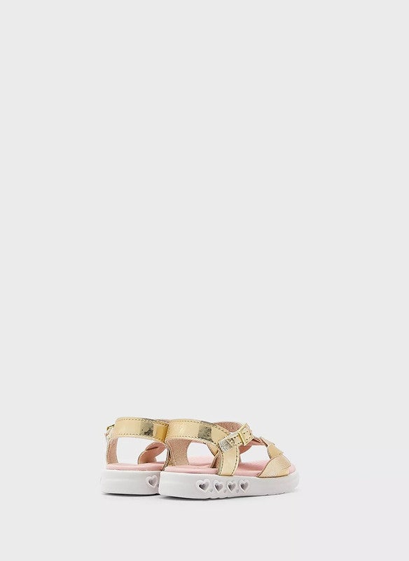 MOLEKINHA Sandals with Back strap For Infant Girls, Gold