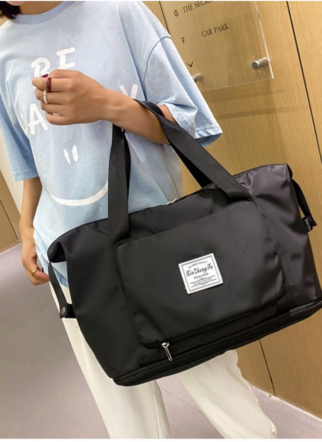 Unisex Portable Dry and Wet Separation Sports Bag Trolley Bag, New Large-capacity Business Trip Storage Bag Luggage, Waterproof Leisure Bag Organizer Travel Bag Carrying Bag （Black）